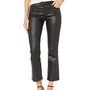 AG Jodi Crop Leatherette Jeans (Black, Sz 28, New)